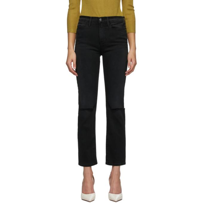 Frame Black Le High Straight Jeans