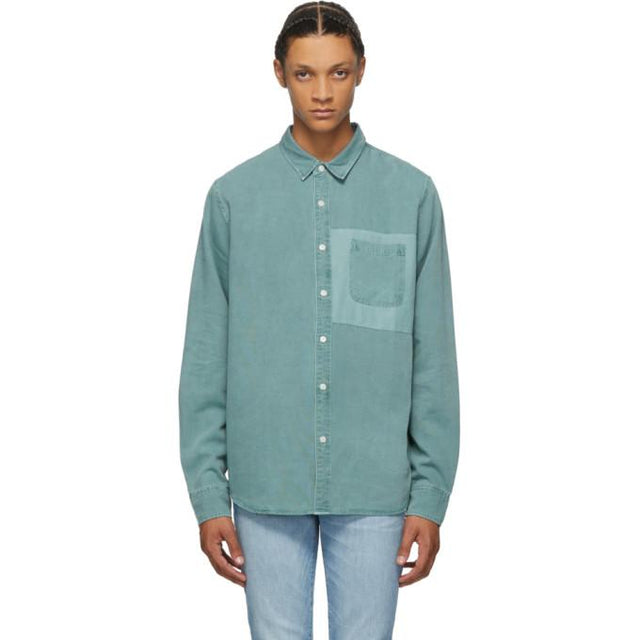Frame Green Tonal Blocking Shirt