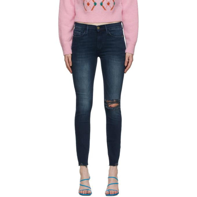 Frame Indigo Le Skinny de Jeanne Raw Edge Jeans