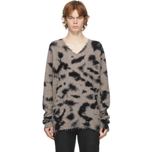 FREI-MUT Beige Wool Leger V-Neck Sweater