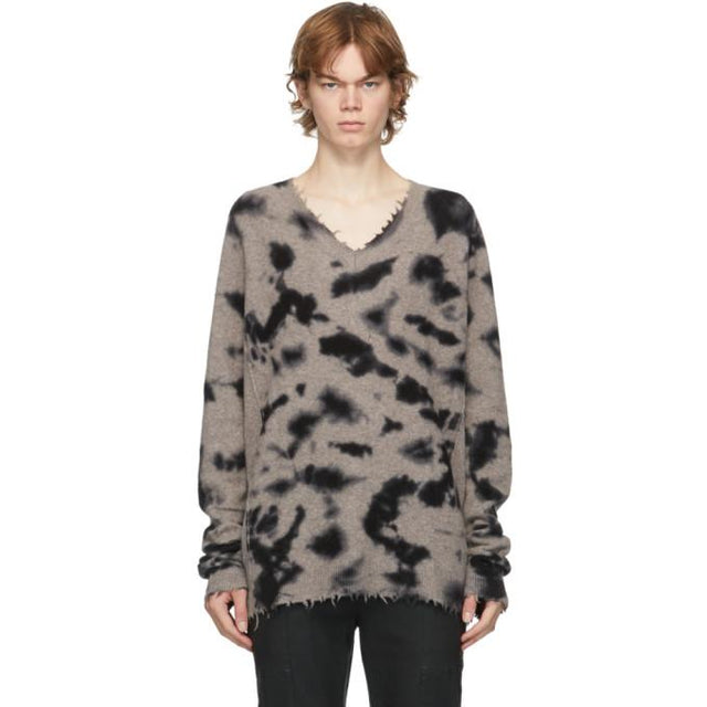 FREI-MUT Beige Wool Leger V-Neck Sweater