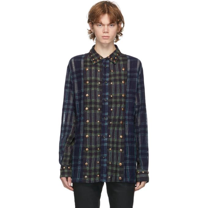 FREI-MUT Blue and Green Wool Nagy Shirt