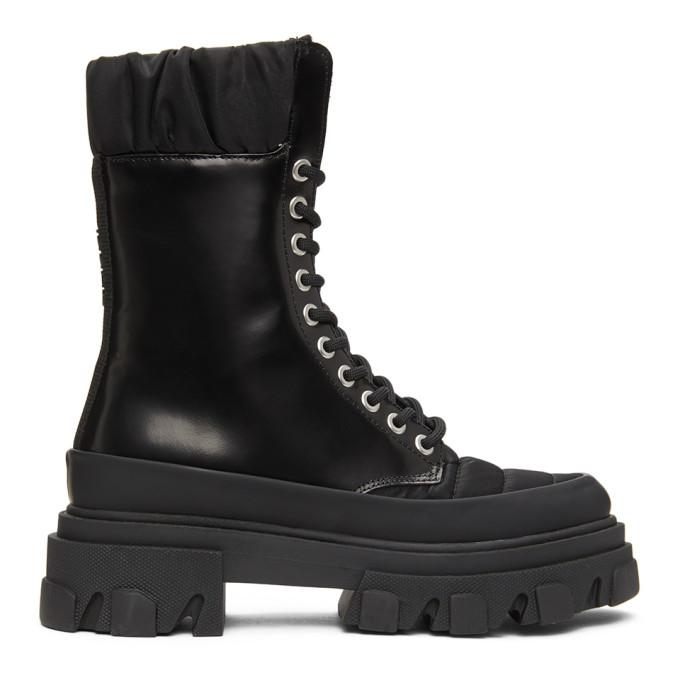 GANNI Black Brush Off Nylon Boots