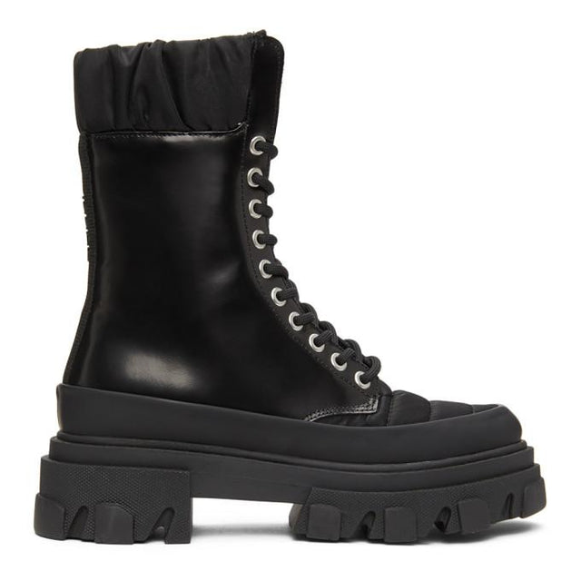 GANNI Black Brush Off Nylon Boots
