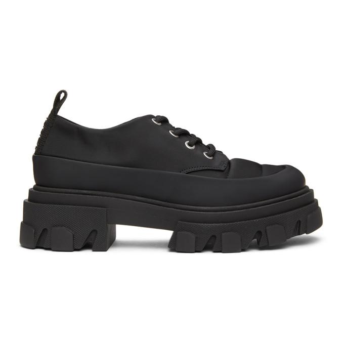 GANNI Black Nylon Winter Hybrid Derbys