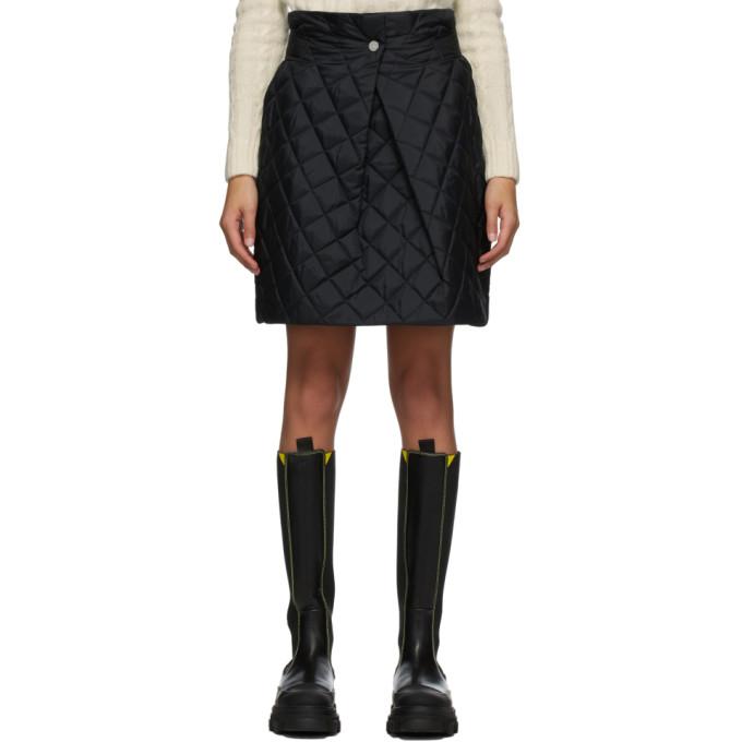 GANNI Black Ripstop Quilted Skirt
