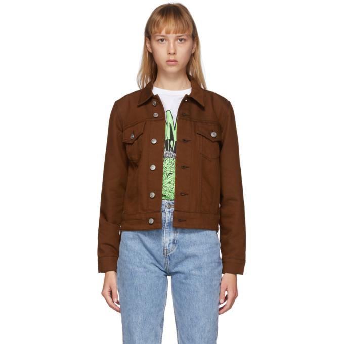 GANNI Brown Denim Mixed Jacket