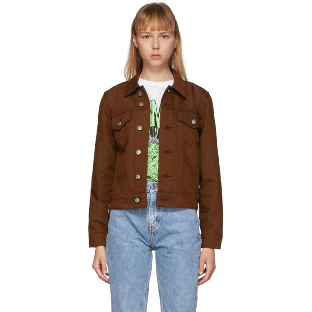 GANNI Brown Denim Mixed Jacket