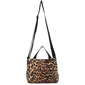 GANNI Brown Leopard Tech Bag