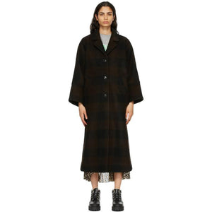 GANNI Brown Wool Oversized Coat