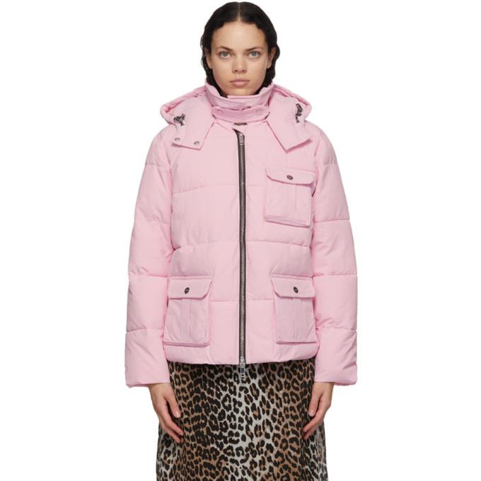 GANNI Pink Heavy Tech Puffer Jacket