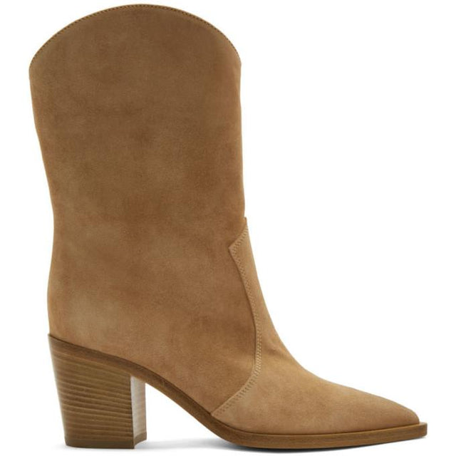 Gianvito Rossi Beige Suede Denver Boots