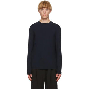 Giorgio Armani Navy Jersey Long Sleeve T-Shirt