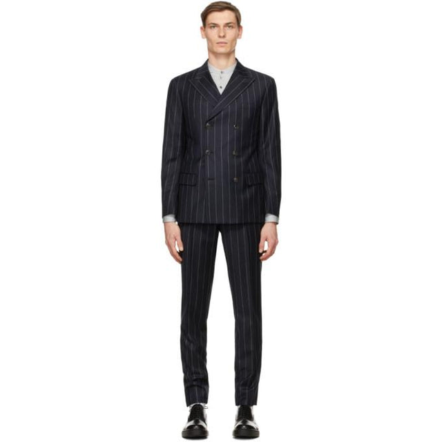 Giorgio Armani Navy Pinstripe Double-Breasted Suit