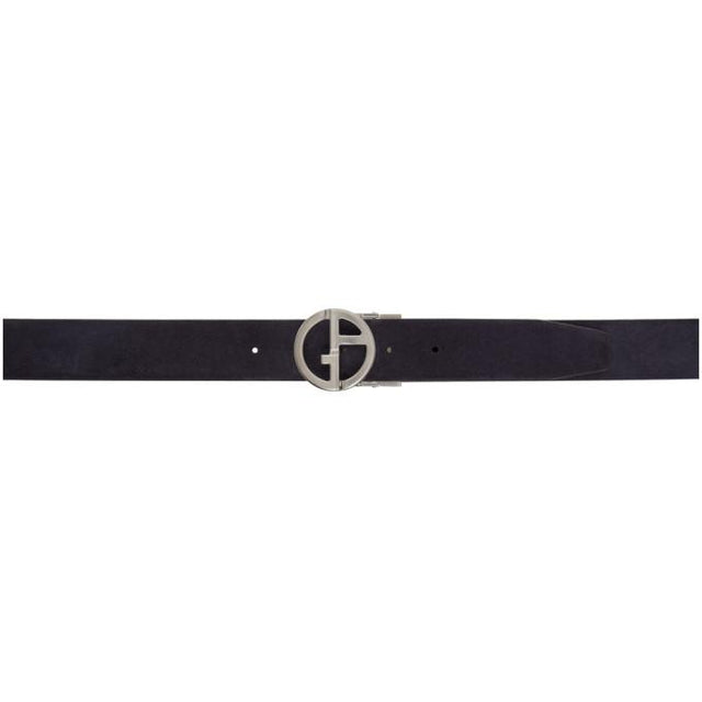 Giorgio Armani Navy Suede GA Belt