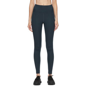 Girlfriend Collective Navy High-Rise Compressive Leggings