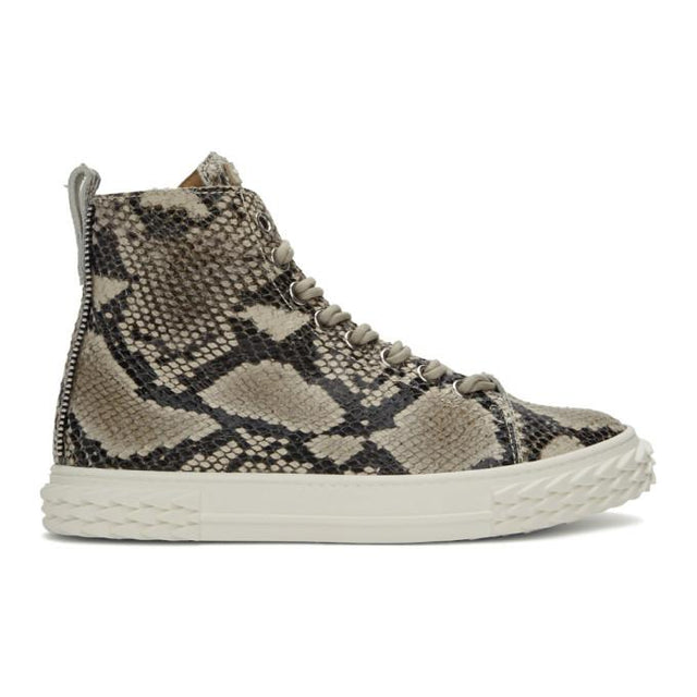 Giuseppe Zanotti Beige Snake Blabber Sneakers