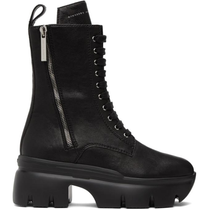 Giuseppe Zanotti Black Apocalypse Lace-Up Boots