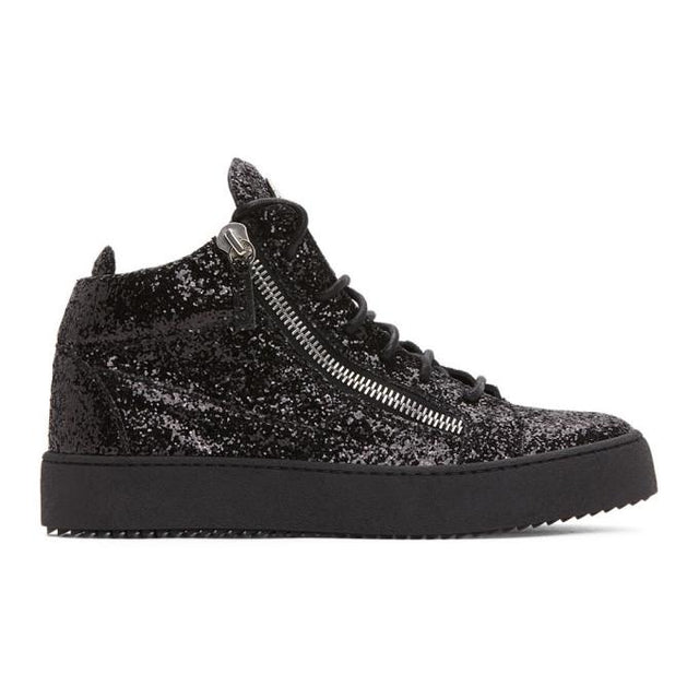 Giuseppe Zanotti Black High Glitter May London Sneakers