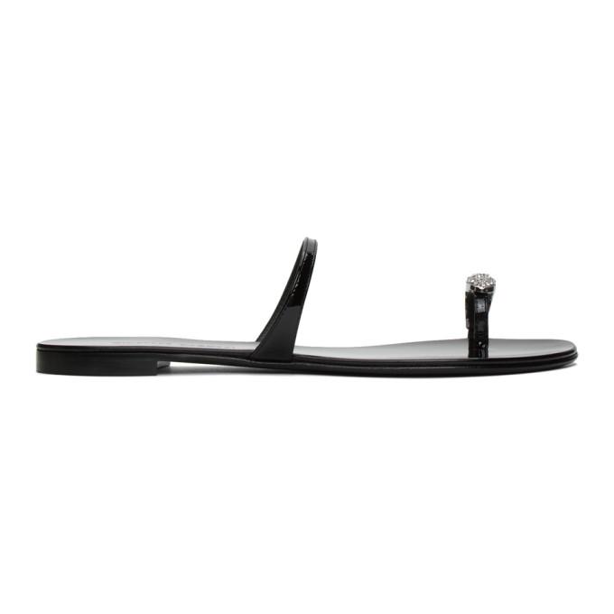 Giuseppe Zanotti Black Ring Sandals