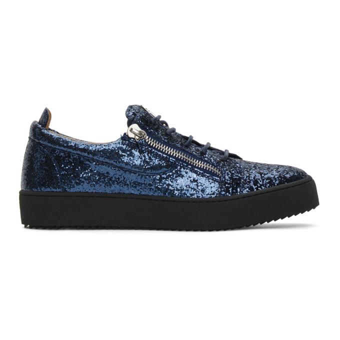 Mindre Creek ingeniørarbejde Giuseppe Zanotti Blue Glitter May London Sneakers – BlackSkinny