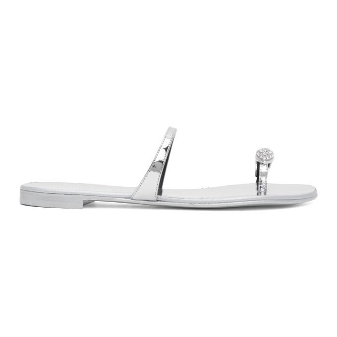 Giuseppe Zanotti Silver Ring Sandals