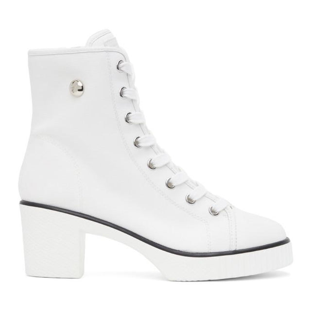 Giuseppe Zanotti White Kana Heeled Boots