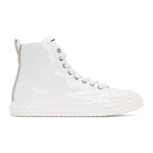 Giuseppe Zanotti White Patent Blabber Sneakers