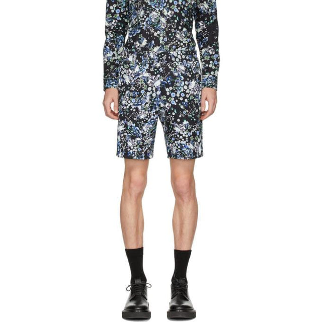 Givenchy Black and Blue Flowers Shorts