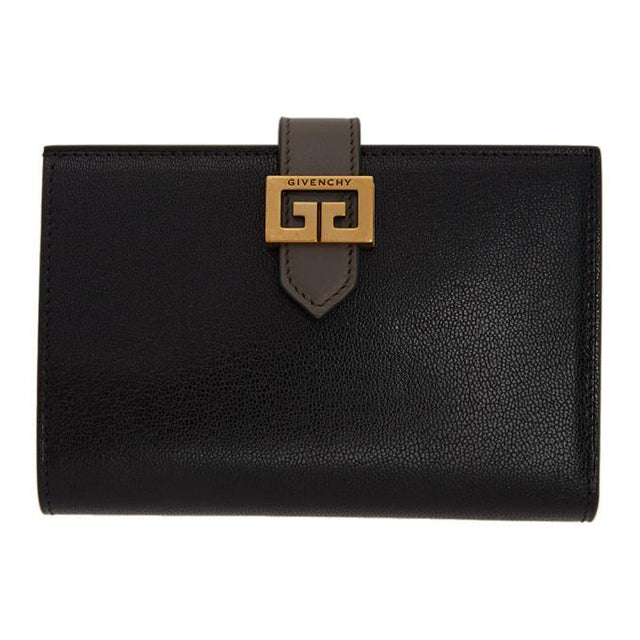 Givenchy Black and Grey Medium GV3 Bifold Wallet