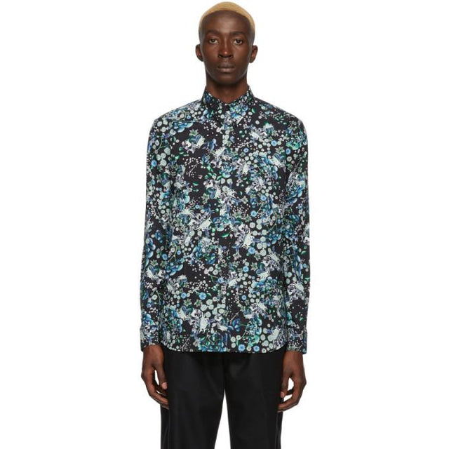 Givenchy Black and Multicolor Floral Shirt