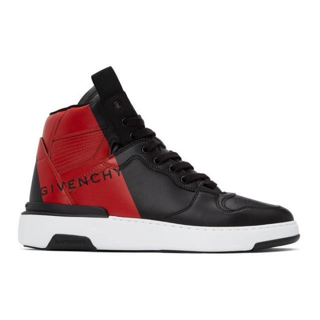 Givenchy Black and Red Wing High Top Sneakers