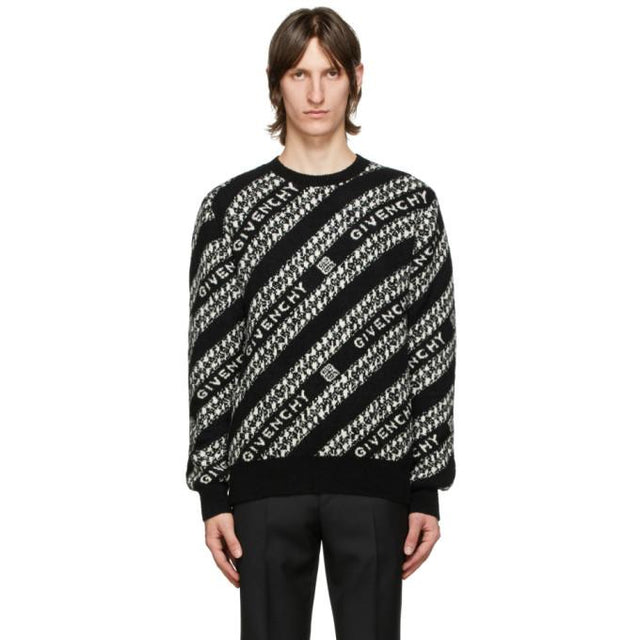 Givenchy Black and White Chain Sweater