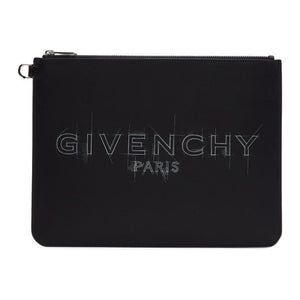 Givenchy Black and White Large Logo Zippered Pouch