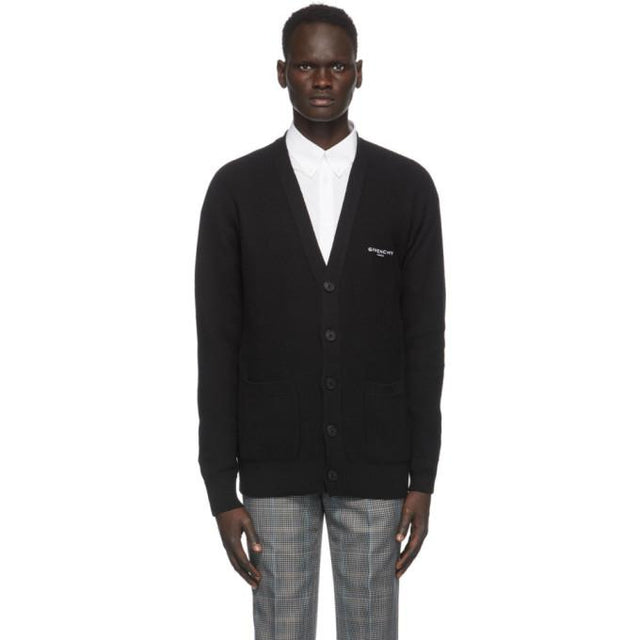 Givenchy Black and White Wool Oversized Cardigan