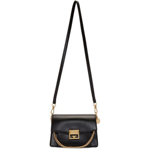 Givenchy Black Leather and Suede Small GV3 Shoulder Bag Givenchy