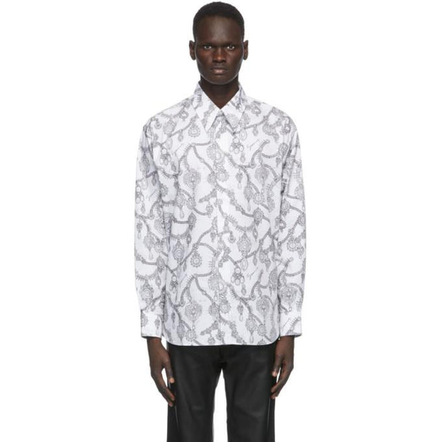 Givenchy White and Grey Printed Shirt