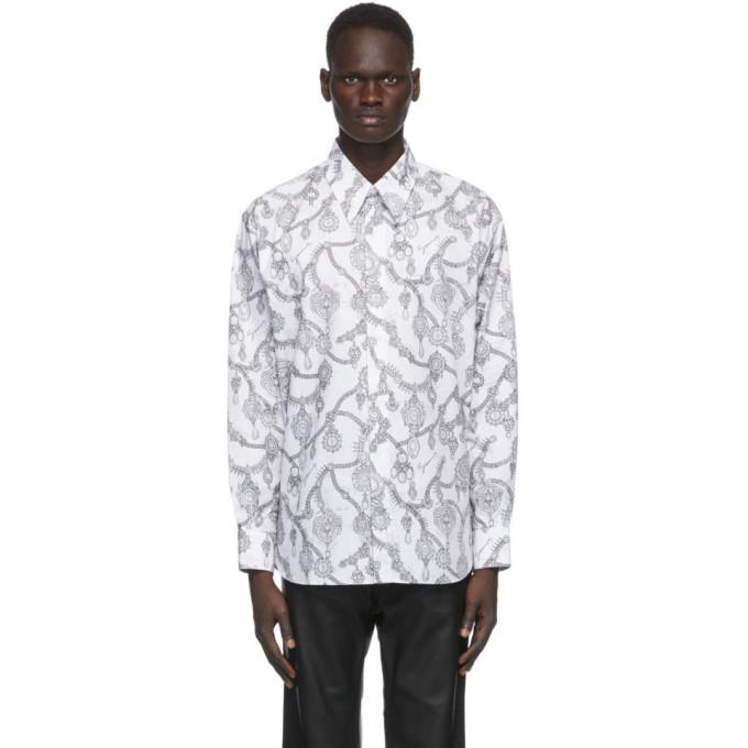 Givenchy White and Grey Printed Shirt