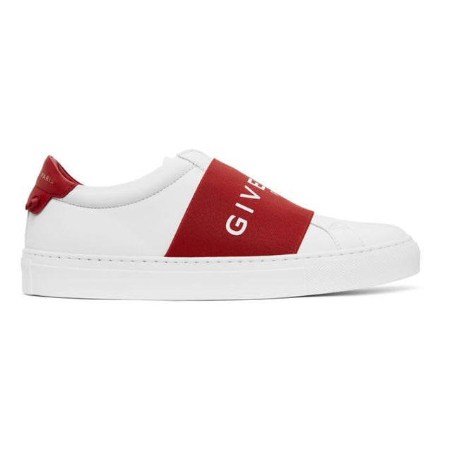 Givenchy White and Red Elastic Urban Street Sneakers