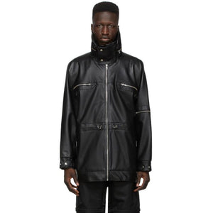 GmbH Black Faux-Leather Adhil Jacket
