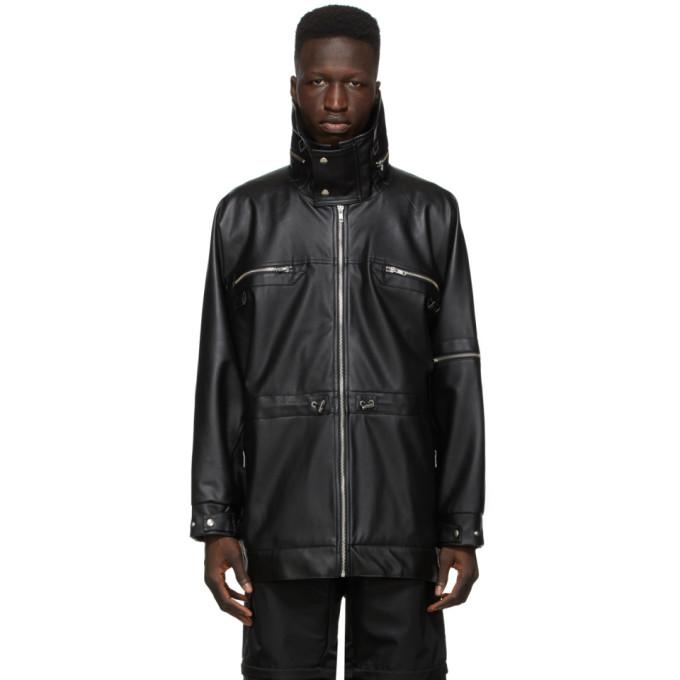 GmbH Black Faux-Leather Adhil Jacket