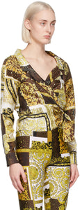 Versace Gold Barocco Patchwork Print Shirt