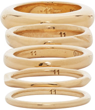 Bottega Veneta Gold Mismatched Ring Set