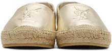 Saint Laurent Gold Monogramme Espadrilles