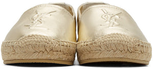 Saint Laurent Gold Monogramme Espadrilles