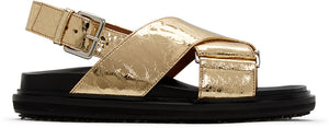 Marni Gold Snake Fussbett Sandals