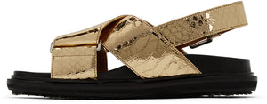 Marni Gold Snake Fussbett Sandals