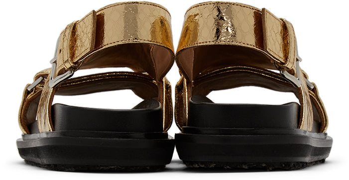 Marni Gold Snake Fussbett Sandals BlackSkinny