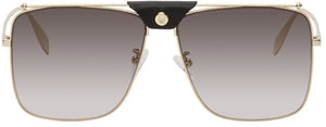 Alexander McQueen Gold Top Piercing Sunglasses - Lunettes de soleil piercing en or Alexander McQueen Top - Alexander McQueen Gold Top Piercing 선글라스