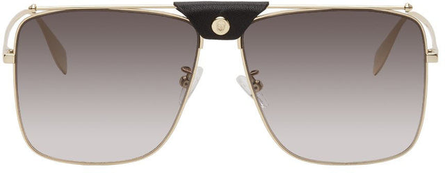 Alexander McQueen Gold Top Piercing Sunglasses - Lunettes de soleil piercing en or Alexander McQueen Top - Alexander McQueen Gold Top Piercing 선글라스